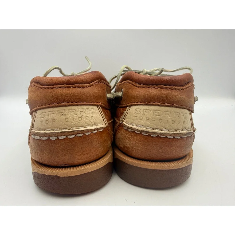 Sperry Top-Sider Mens Mako Collection Leather Boat Shoes Tan Brown 9.5M 0768168